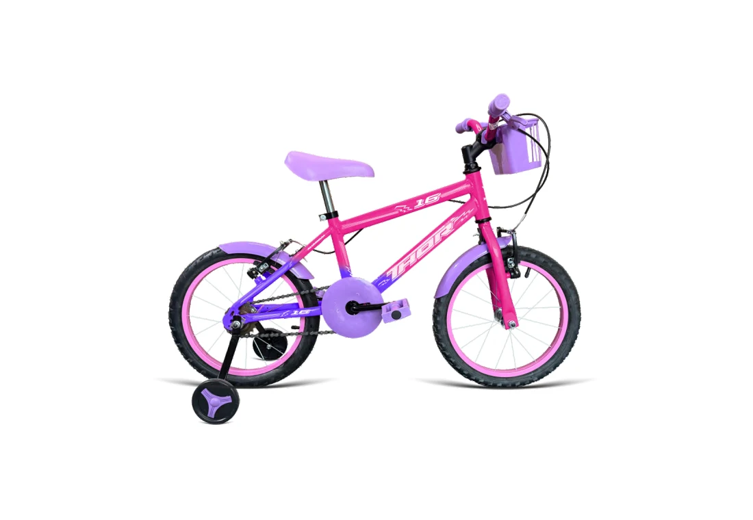 Bicicleta Aro 16 MTB - Rosa Chiclete/Lilás - Feminino