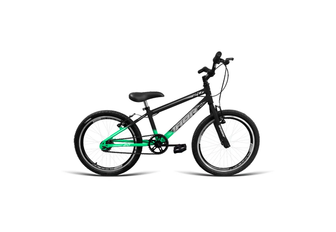 Bicicleta Aro 20 MTB - Preto/Verde - Masculino
