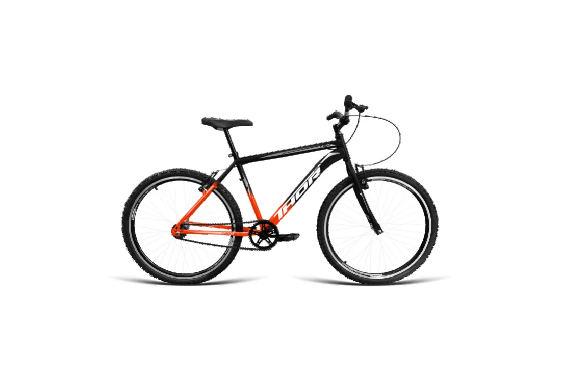 Bicicleta Aro 26 MTB - Preto/Laranja - Masculino