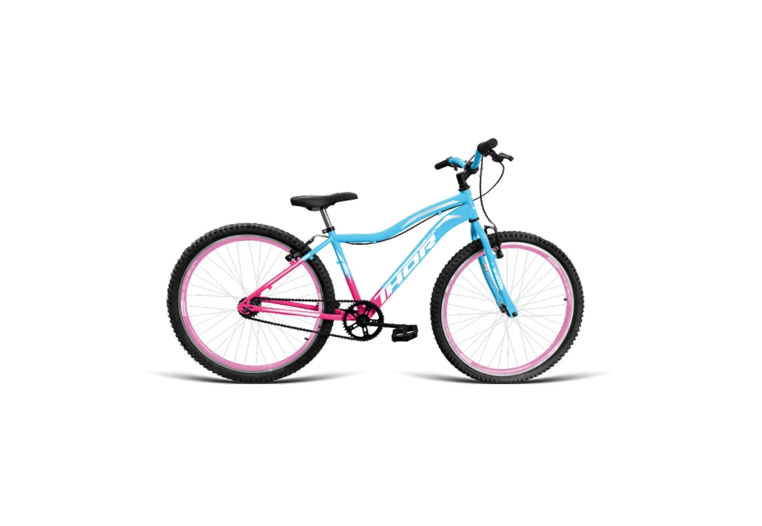 Bicicleta Aro 26 MTB - Azul/Rosa - Feminino
