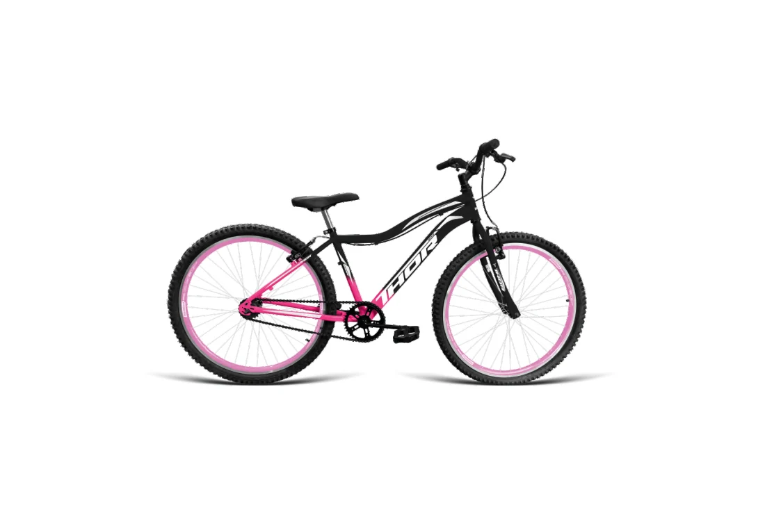 Bicicleta Aro 26 MTB - Preto/Rosa - Feminino