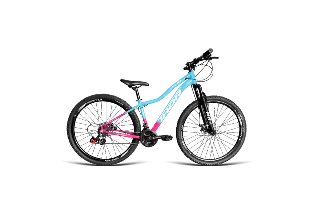 Bicicleta Aro 29 MTB - Azul/Rosa - Feminino