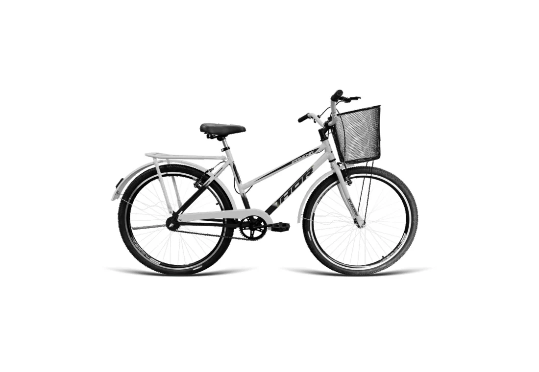 Bicicleta Poti Aro 26 com Cesta - Branco