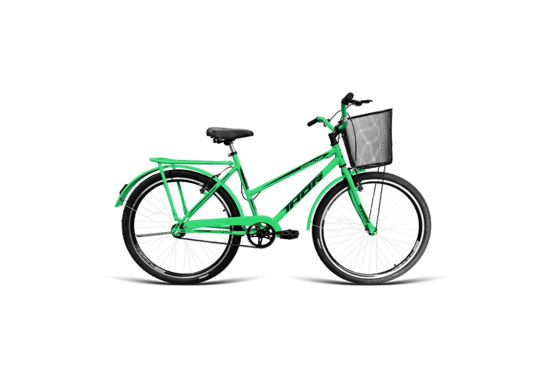 Bicicleta Poti Aro 26 com Cesta - Verde