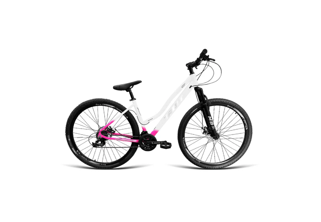 Bicicleta Aro 29 Rebaixada - Branco/Rosa